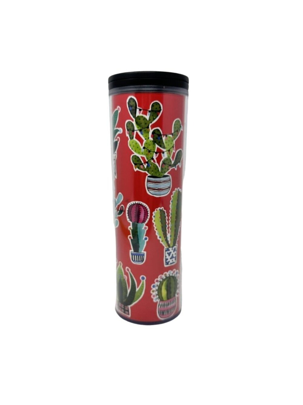 Starbucks Cactus Holiday Tumbler Coffee Mug 16 oz Red Twist Lid Christmas